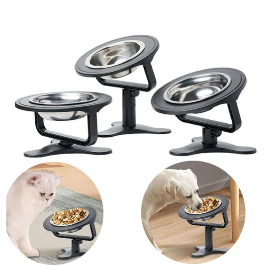 Gamelle surélevée réglable en inox pour chat et chien