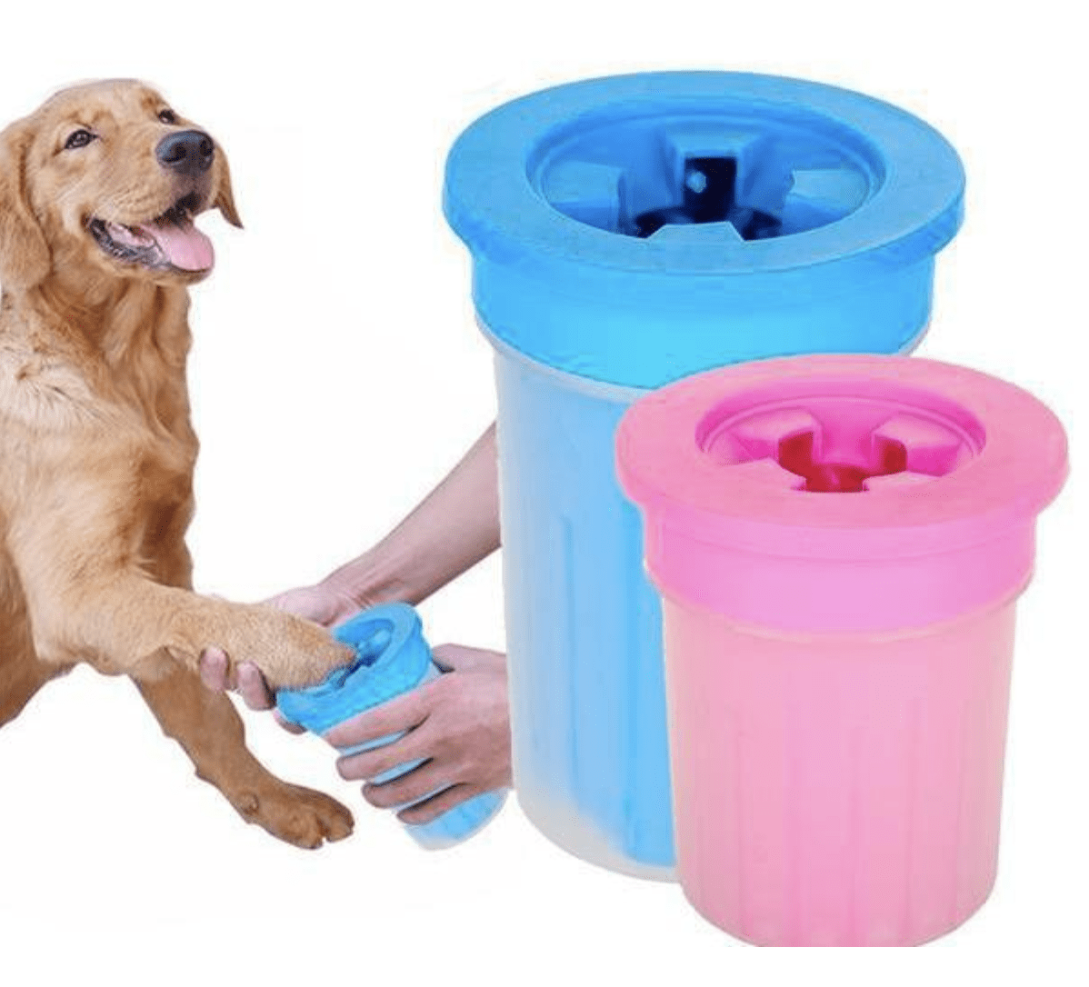 Nettoyeur de pattes Chien et Chat en Silicone Brosse détachable Rose